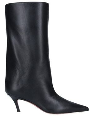 AMINA MUADDI Pointed Toe Knee-High Boots - Black