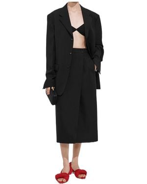 Bottega Veneta Cotton Gabardine Skirt - Black