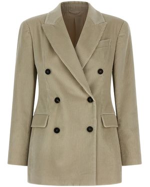 Brunello Cucinelli Velvet Blazer - Natural