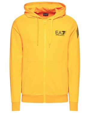 EA7 Logo Hooded Casual Jacket - Yellow