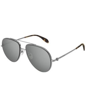 McQueen Logo Details Sunglasses - Metallic