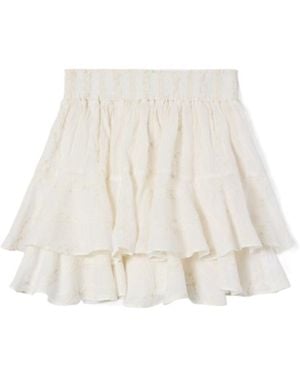 MC2 Saint Barth Eivissa Short Ramie Skirt With Embroidery - Natural