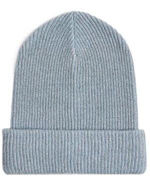 Brunello Cucinelli Ribbed-Knit Beanie Hat - Blue