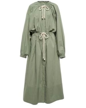 Jil Sander Drawstring Cotton Poplin Midi Dress - Green