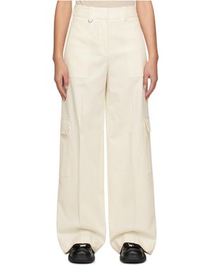 BOSS Wide-Leg Twill Pants - Natural