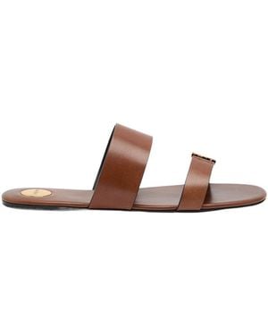Saint Laurent Babylone Leather Sandals - Brown