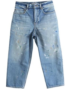Balenciaga Sprayed Effect Wide-Leg Jeans - Blue