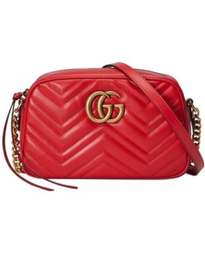 Gucci Gg Marmont Small Shoulder Bag - Red