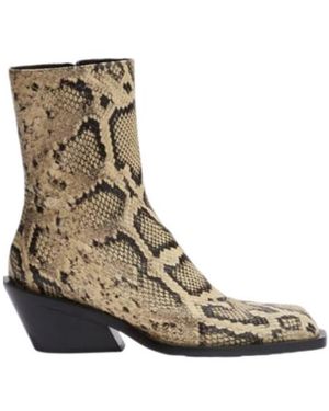 Jil Sander Embossed Ankle Boots - Brown
