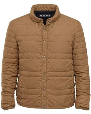 Woolrich Stand-Collar Quilted Down Jacket - Brown