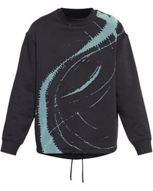 Emporio Armani Abstract Printed Crewneck Sweatshirt - Blue
