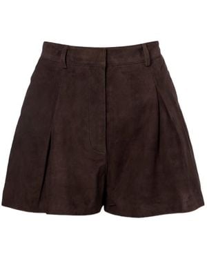 ROTATE BIRGER CHRISTENSEN High Waist Shorts - Brown