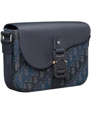 Dior Small Saddle Messenger Bag With Flap - Blue