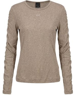 Pinko Long-Sleeve Knit Top - Brown