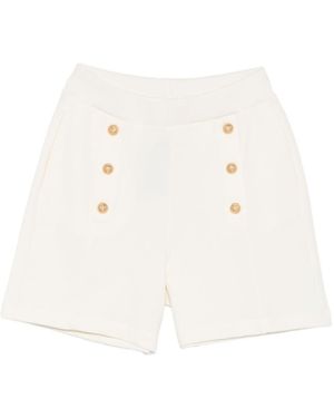 Balmain Cotton Button Shorts - White