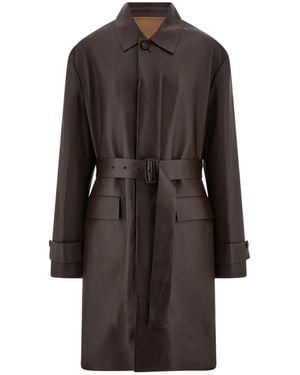 Ferragamo Ferragamo Belted Long Coat - Brown