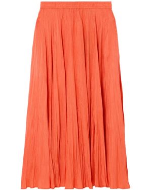 JOSEPH Sully Pleated Silk-Habotai Midi Skirt - Orange