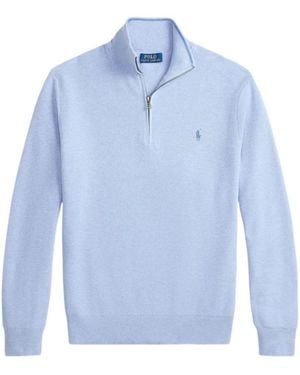 Polo Ralph Lauren Quarter Zip Knit Jumper - Blue