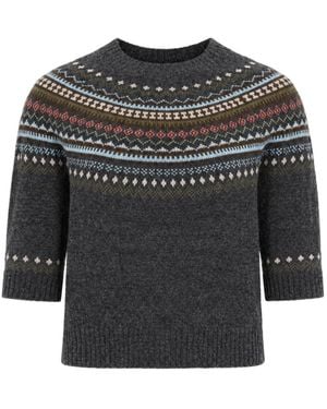 Weekend by Maxmara Fair Isle Knitted Jumper - Grey