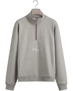 Dior Zipper Collar Sweatshirt - Grey