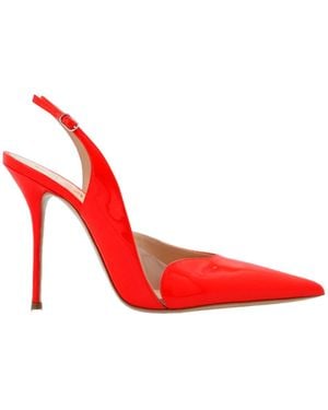 Casadei Pointed Toe Slingback Court Shoes - Red