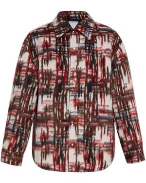 Bottega Veneta Drop Shoulder Brushed Jacket - Red