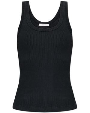 Haikure Gem Ribbed Tank Top - Black
