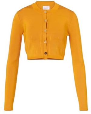 Galvan London Atalanta Cropped Cardigan - Yellow