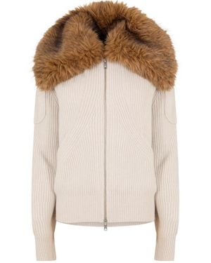 Moose Knuckles Corina Zipped Cardigan - Natural