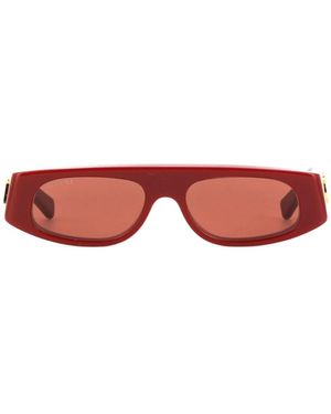 Gucci Eyewear Rectangle Frame Sunglasses - Red