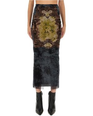 Jean Paul Gaultier Printed Pattern Skirt - Green