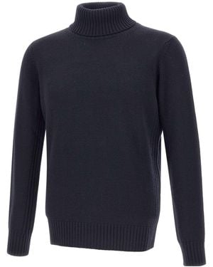 Kangra Cashmere Kangra Turtleneck Ribbed Jumper - Blue