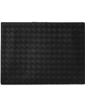 Bottega Veneta Intrecciato Zip Clutch Bag - Black