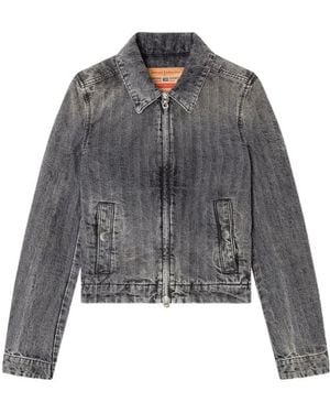 DIESEL De-Corb Herringbone Denim Jacket - Grey