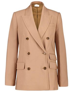 Zimmermann Double-Breasted Wool Blazer - Natural