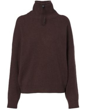 Brunello Cucinelli High-Neck Drawstring Sweater - Brown