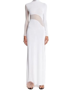 Alaïa Alaïa Knit Cut Out Dress - White