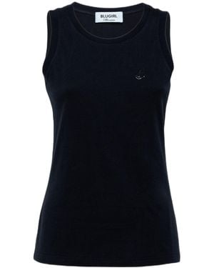 Blugirl Blumarine Round Neck Sleeveless Vest - Black