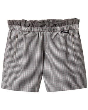 Miu Miu Checked Elastic Waist Shorts - Grey