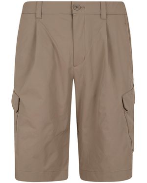 Herno Pleated Cargo Shorts - Brown