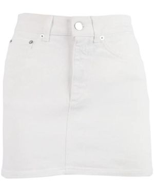 Dondup Straight Hem Mini Denim Skirt - White