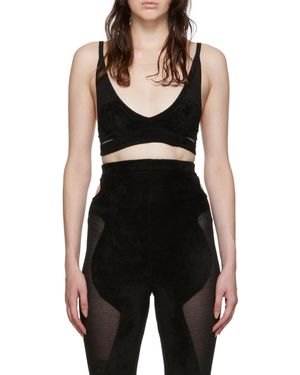 Dion Lee Chenille Intarsia Bralette Top - Black