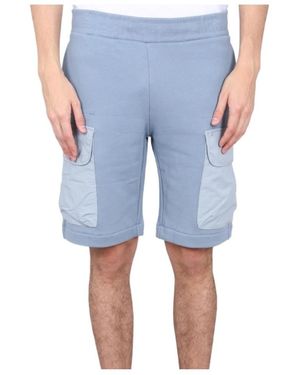 Paul Smith Ps Paul Smith Logo Embroidered Elasticated Waistband Shorts - Blue