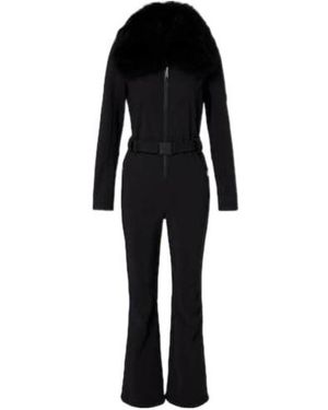 Yves Salomon Shearling-Trimmed Belted Ski Suit - Black