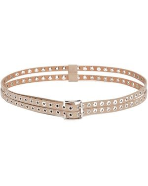 Alaïa Double-Strap Eyelet Belt - White
