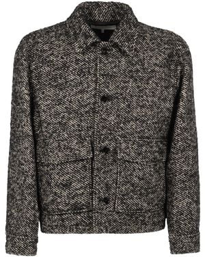 FRAME Tweed Trucker Jacket - Black