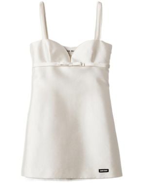 Miu Miu Silk And Wool Mini-Dress - White