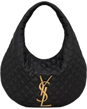 Saint Laurent Icare Quilted Hobo Bag - Black