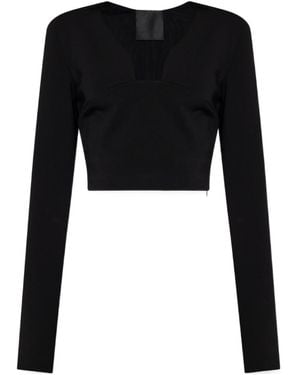 Givenchy Long-Sleeve Cropped Top - Black