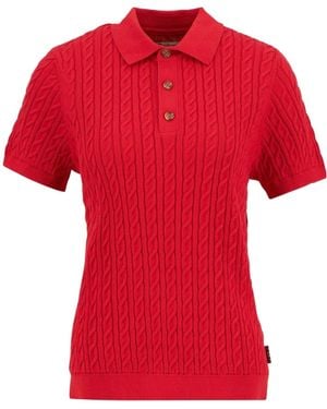 Barbour Short-Sleeve Sweater - Red